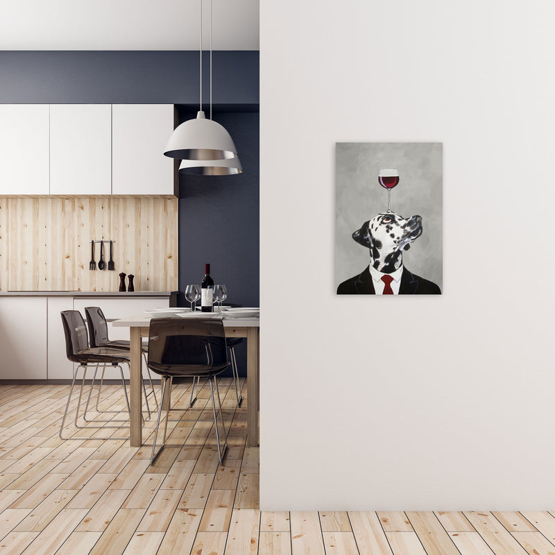 Dalmatian With Wineglass Art Print by Coco Deparis A2 Black Frame
