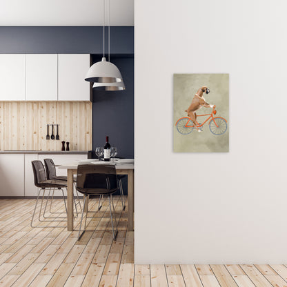 Boxer On Bicycle Art Print by Coco Deparis A2 Black Frame