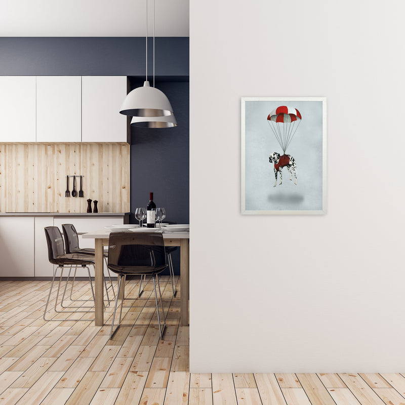 Dalmatian Parachute Art Print by Coco Deparis A2 Oak Frame