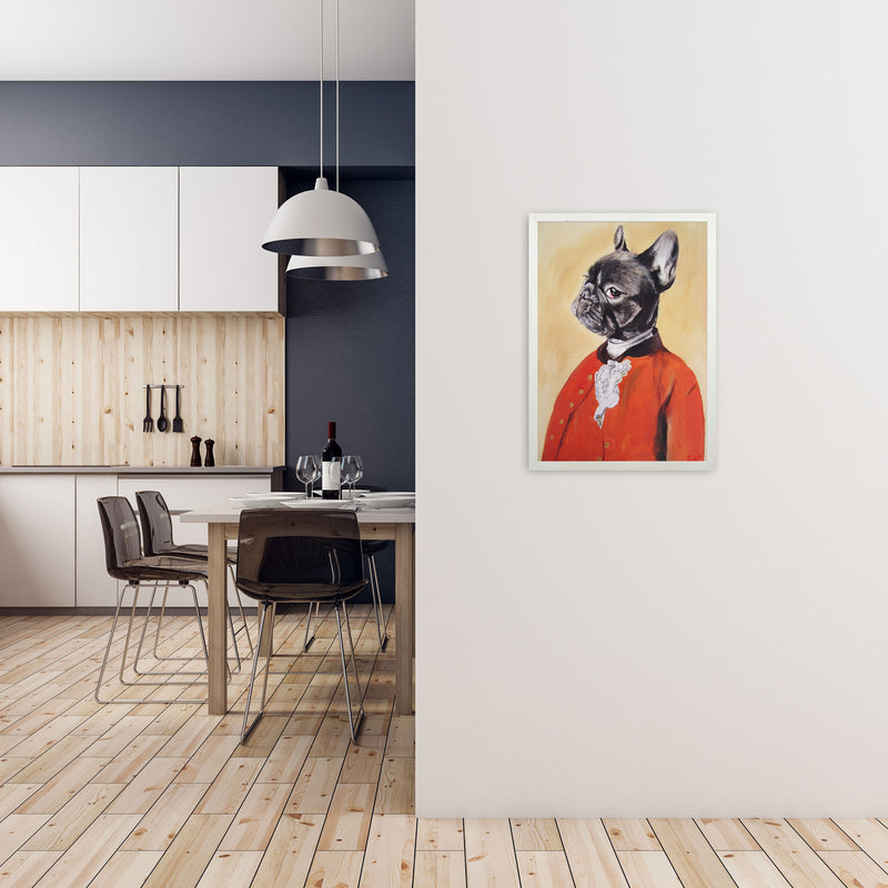 Bulldog 02 Art Print by Coco Deparis A2 Oak Frame