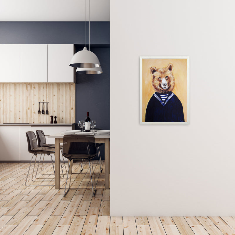 Bear Art Print by Coco Deparis A2 Oak Frame