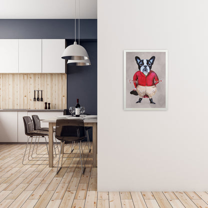 Bulldog Horse Driver Art Print by Coco Deparis A2 Oak Frame
