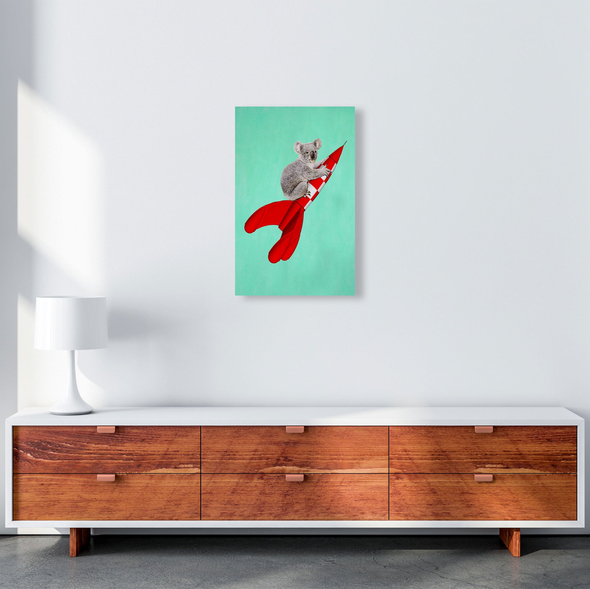Koala On A Rocket Art Print by Coco Deparis A3 Canvas