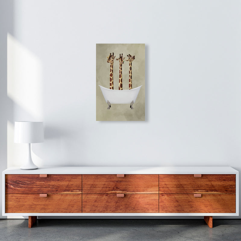 Giraffes In Bathtub Art Print by Coco Deparis A3 Canvas