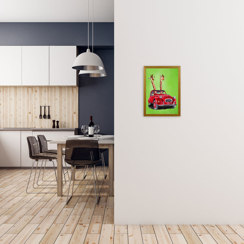 2 Giraffes In Car 2 Art Print by Coco Deparis A3 Print Only