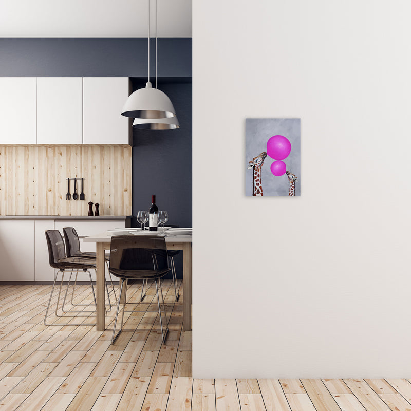 Giraffes With Bubblegum 3 Art Print by Coco Deparis A3 Black Frame