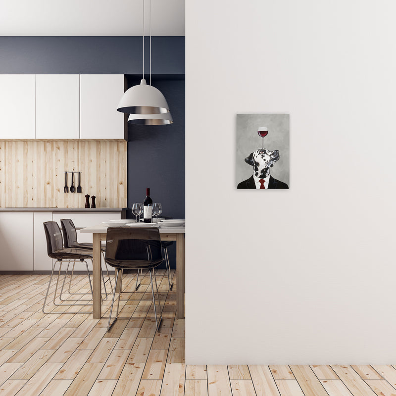Dalmatian With Wineglass Art Print by Coco Deparis A3 Black Frame