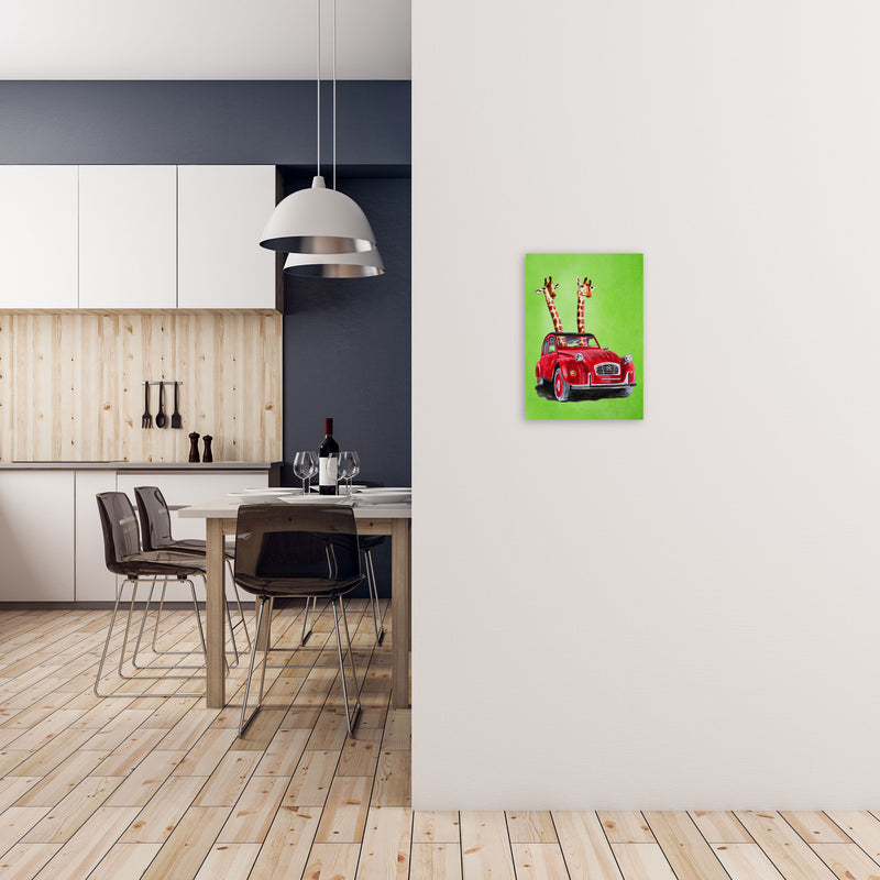 2 Giraffes In Car 2 Art Print by Coco Deparis A3 Black Frame