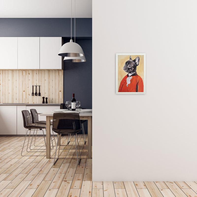 Bulldog 02 Art Print by Coco Deparis A3 Oak Frame