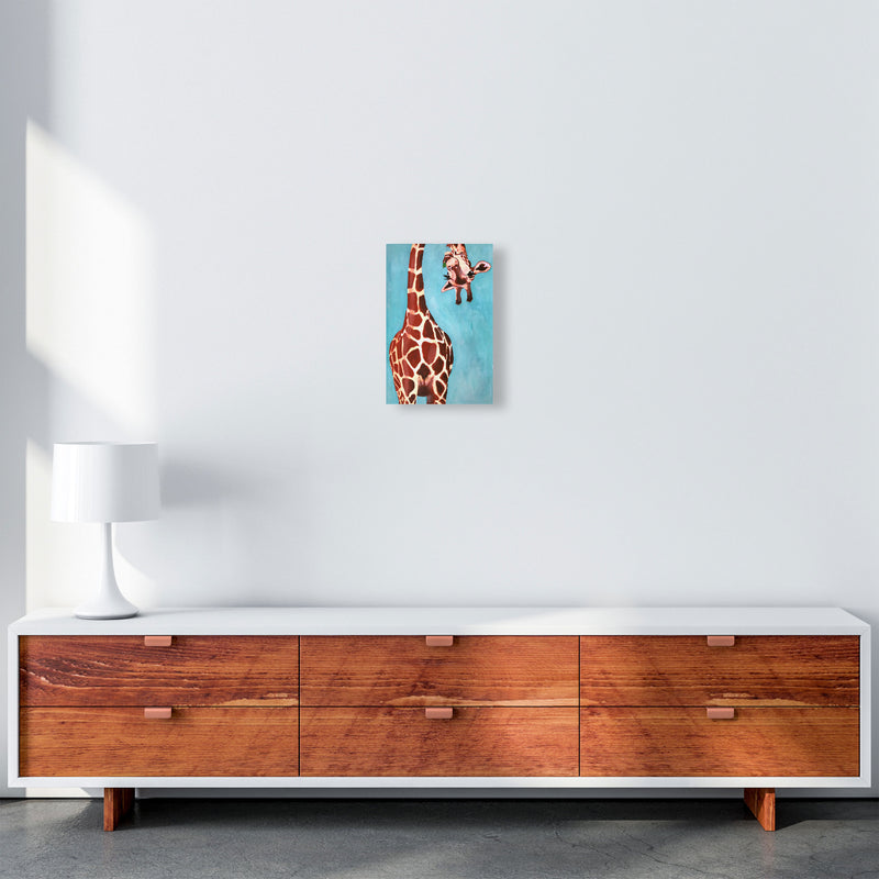 Giraffes With Green Leave Art Print by Coco Deparis A4 Canvas