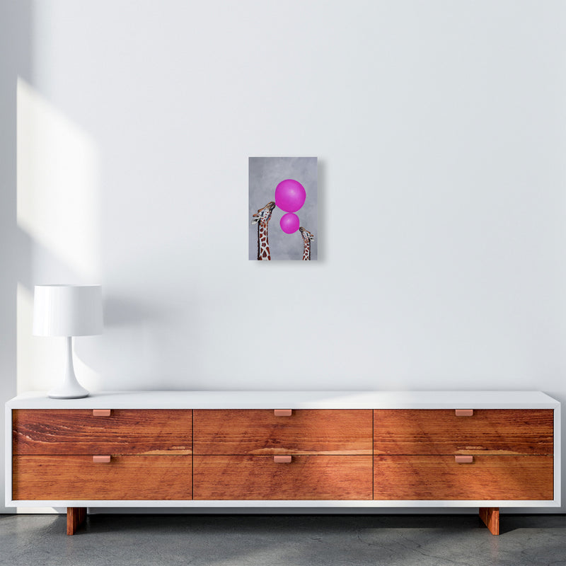 Giraffes With Bubblegum 3 Art Print by Coco Deparis A4 Canvas