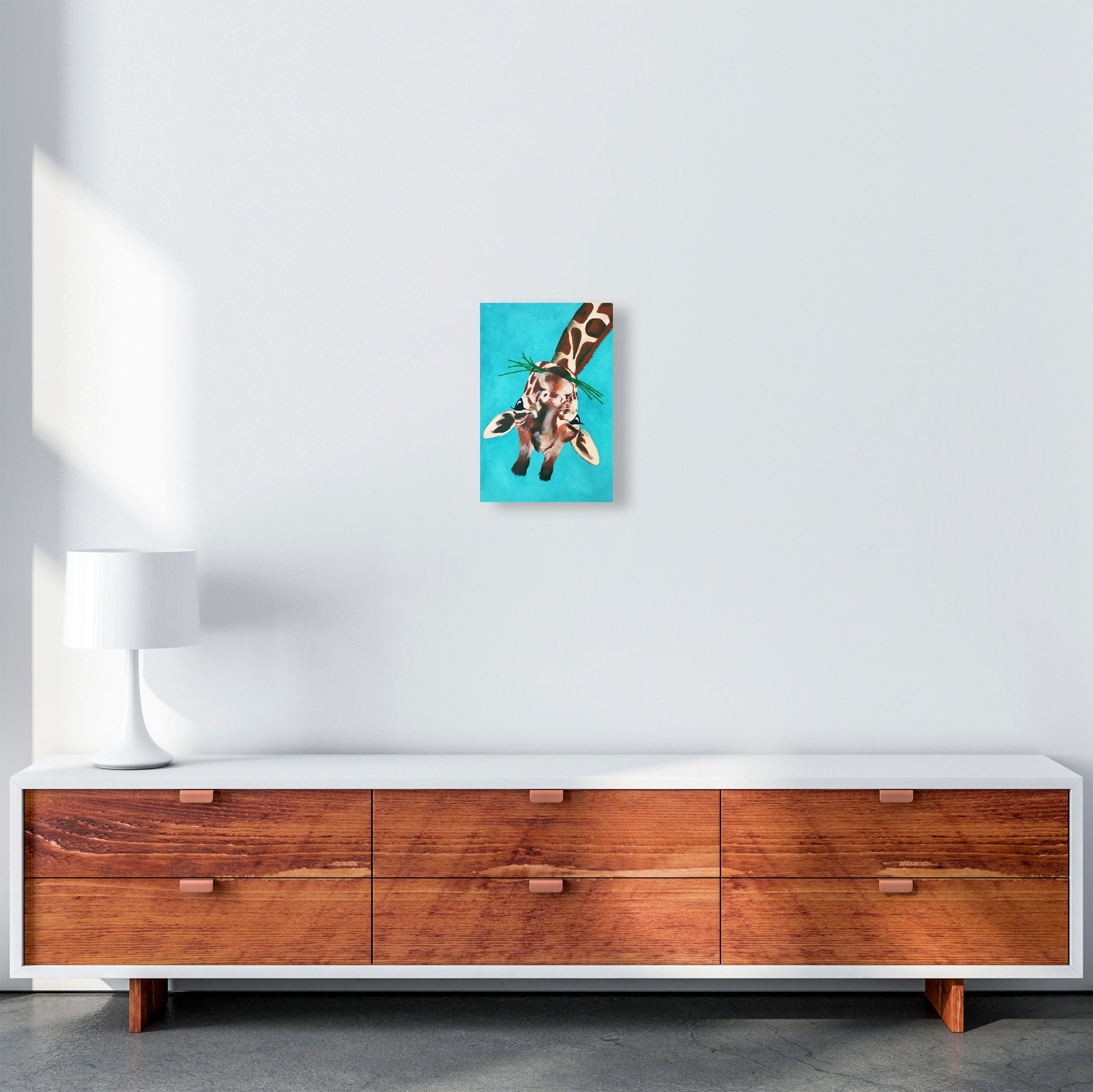 Giraffe Upside Down Art Print by Coco Deparis A4 Canvas