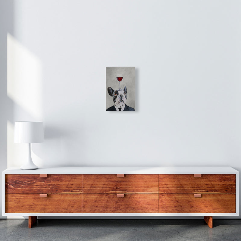 French Bulldog With Wineglass Art Print by Coco Deparis A4 Canvas