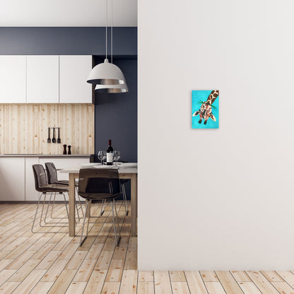 Giraffe Upside Down Art Print by Coco Deparis A4 Black Frame