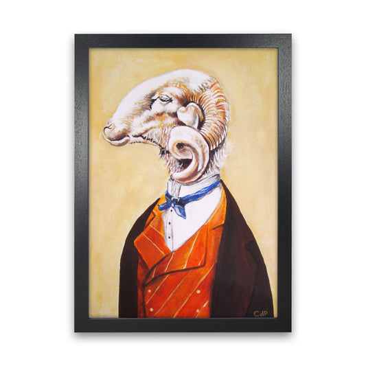 Ram Art Print by Coco Deparis Black Grain