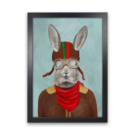Rabbit With Helmet Art Print by Coco Deparis Black Grain