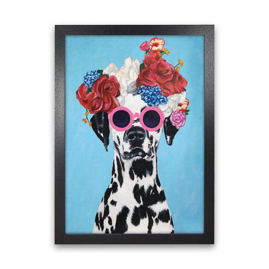 Fashion Dalmatian Blue Art Print by Coco Deparis Black Grain