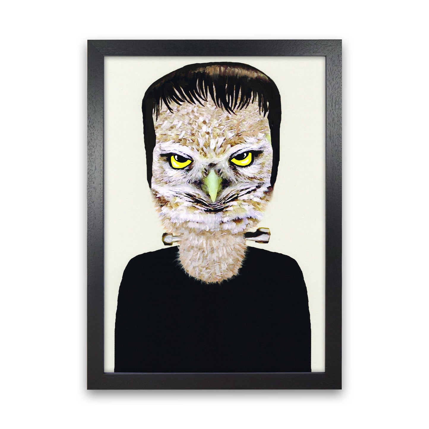 Frankenstein Art Print by Coco Deparis Black Grain
