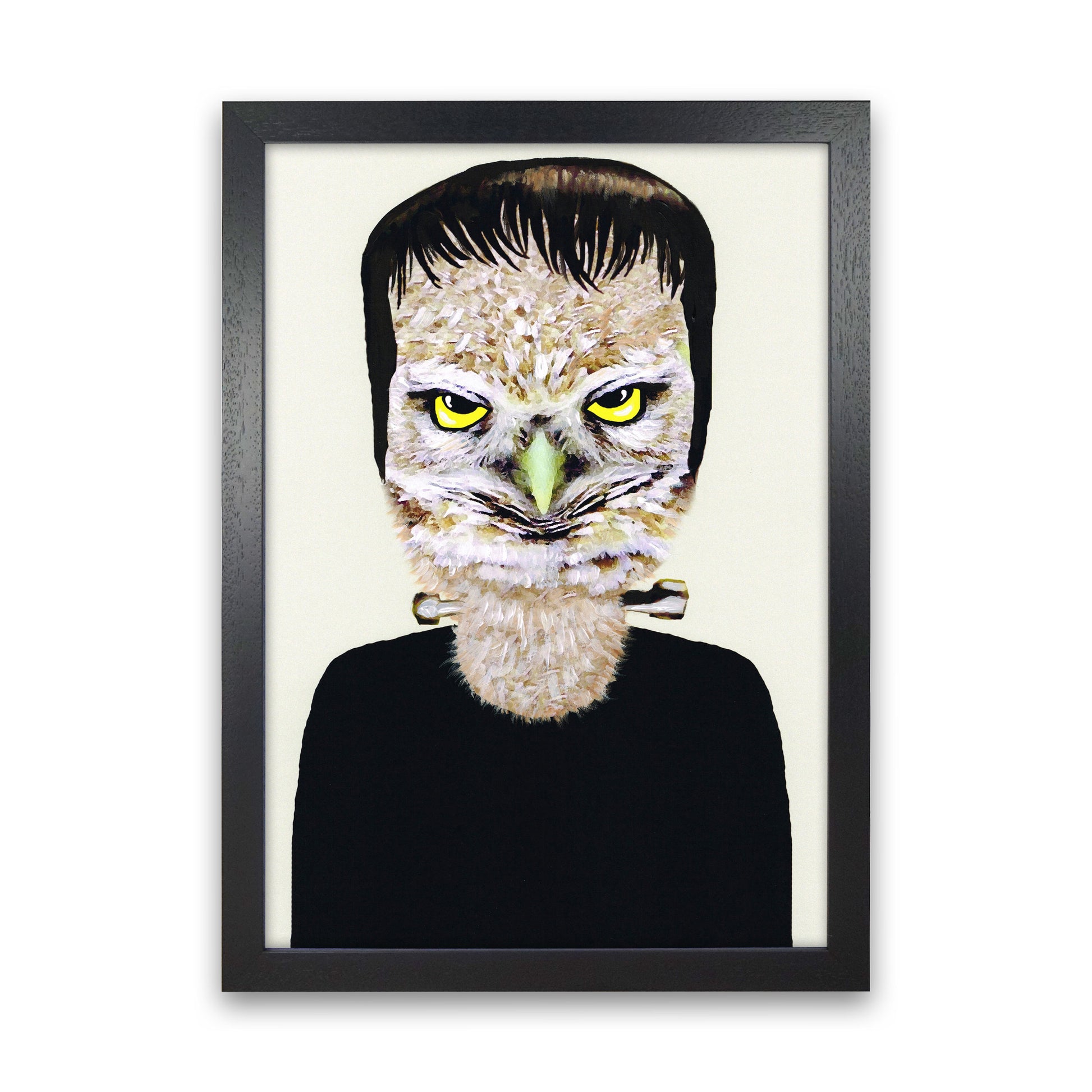 Frankenstein Art Print by Coco Deparis Black Grain