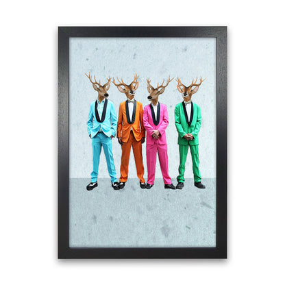 Deer Rock And Roll 2 Art Print by Coco Deparis Black Grain