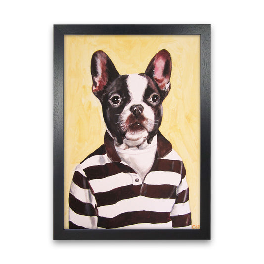 Bulldog 01 Art Print by Coco Deparis Black Grain