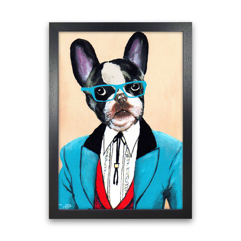 Bulldog 03 Art Print by Coco Deparis Black Grain