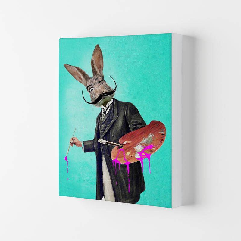 Rabbit Painter Art Print by Coco Deparis Canvas