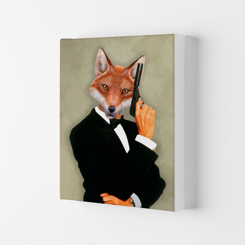 James Bond Fox Art Print by Coco Deparis Canvas