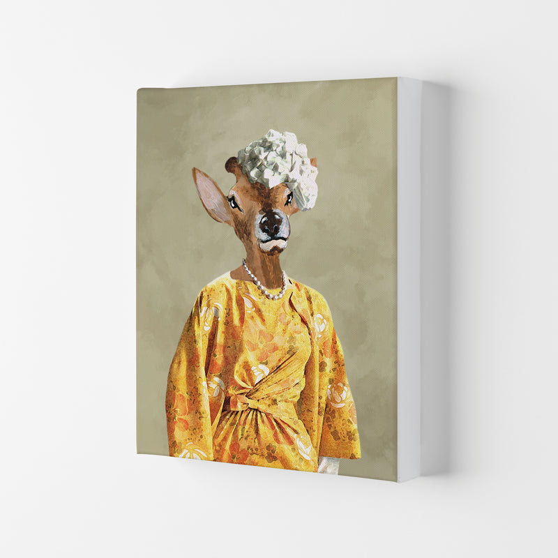 Deer Sixties Woman Art Print by Coco Deparis Canvas
