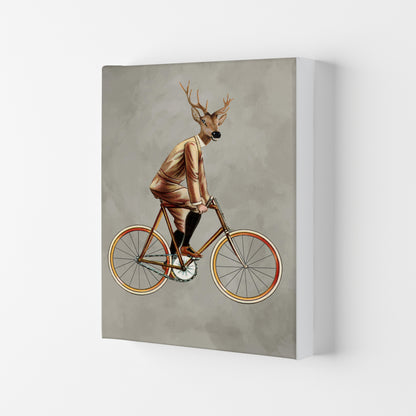 Deer On Bicycle 2 Art Print by Coco Deparis Canvas
