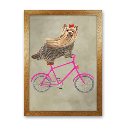 Yorkshire On Bicycle Art Print by Coco Deparis Oak Grain
