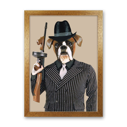 Gangster Boxer Art Print by Coco Deparis Oak Grain