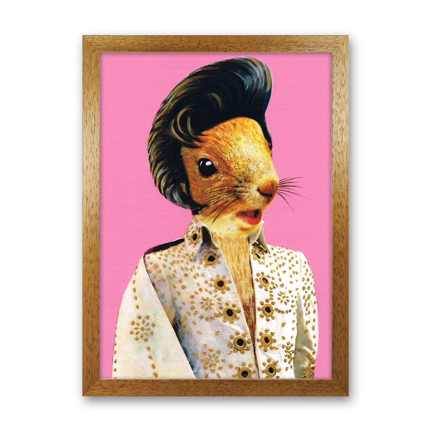 Elvis Presley Art Print by Coco Deparis Oak Grain