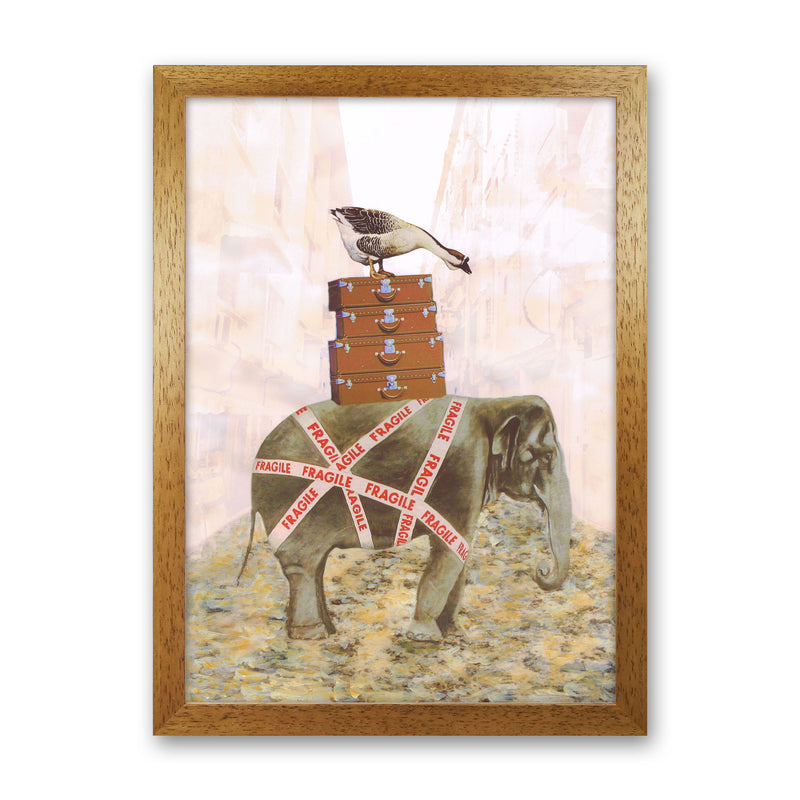 Elephant With Goose Art Print by Coco Deparis Oak Grain