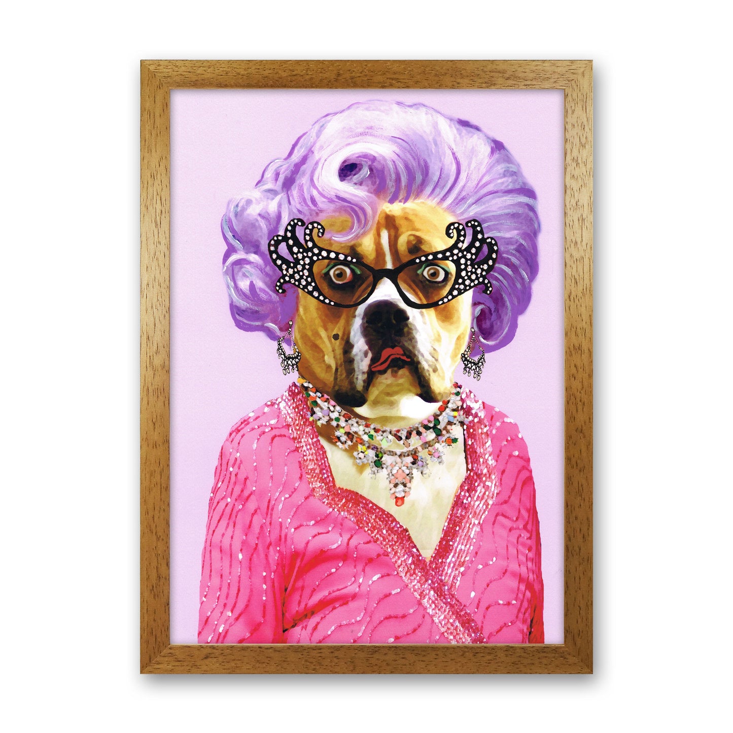 Dame Edna Art Print by Coco Deparis Oak Grain