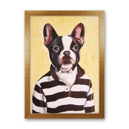 Bulldog 01 Art Print by Coco Deparis Oak Grain