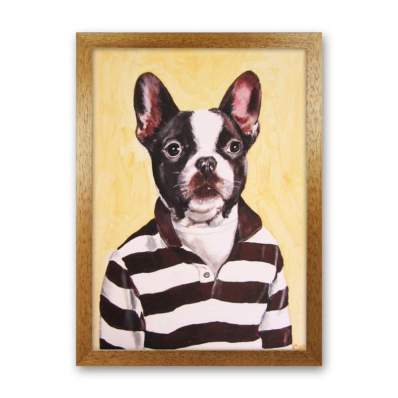 Bulldog 01 Art Print by Coco Deparis Oak Grain