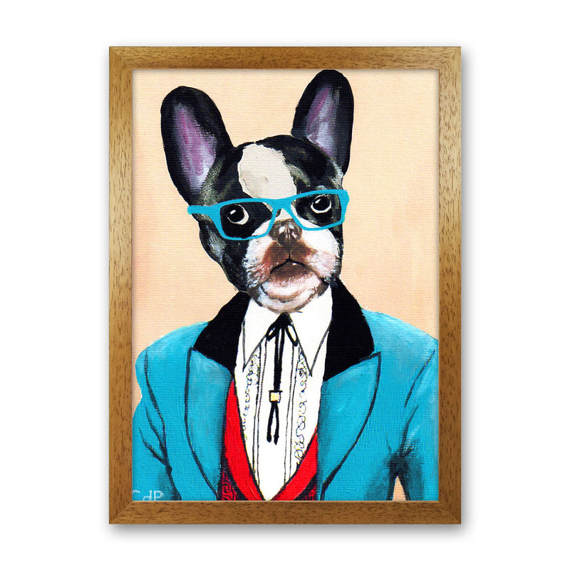 Bulldog 03 Art Print by Coco Deparis Oak Grain
