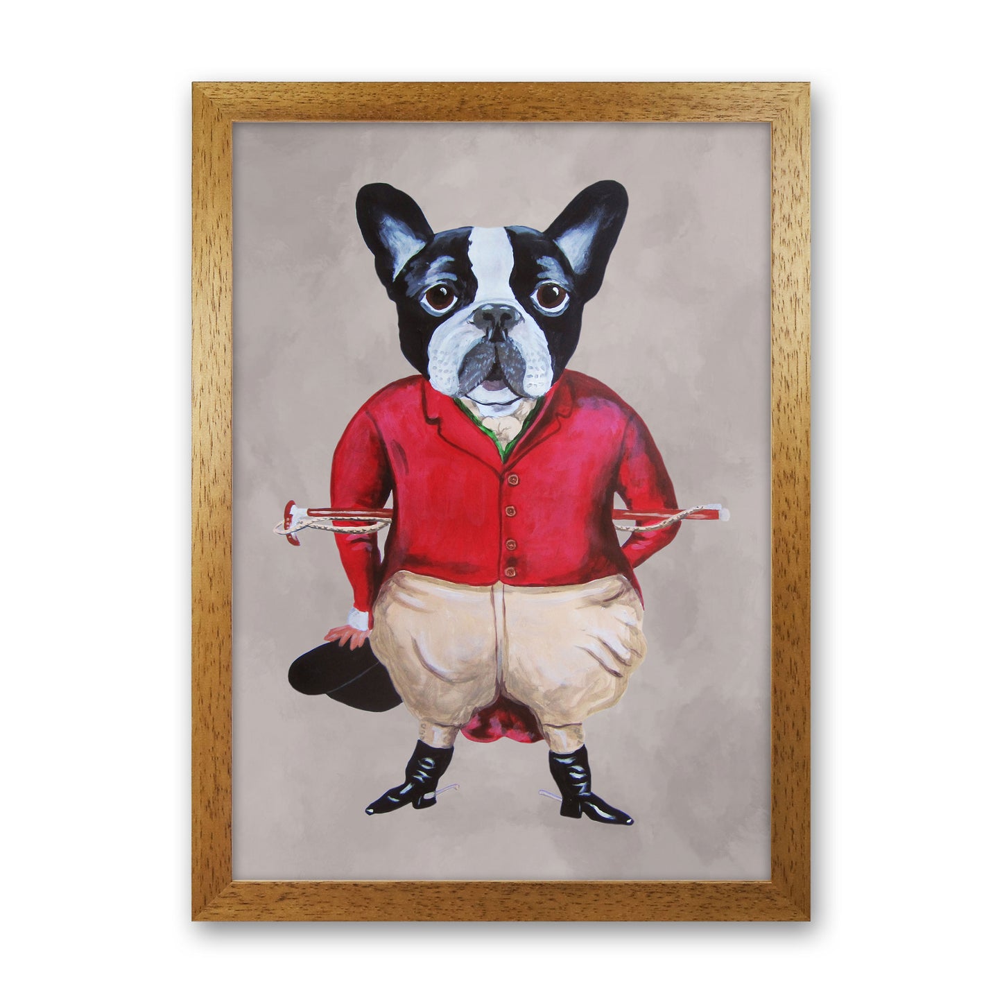 Bulldog Horse Driver Art Print by Coco Deparis Oak Grain