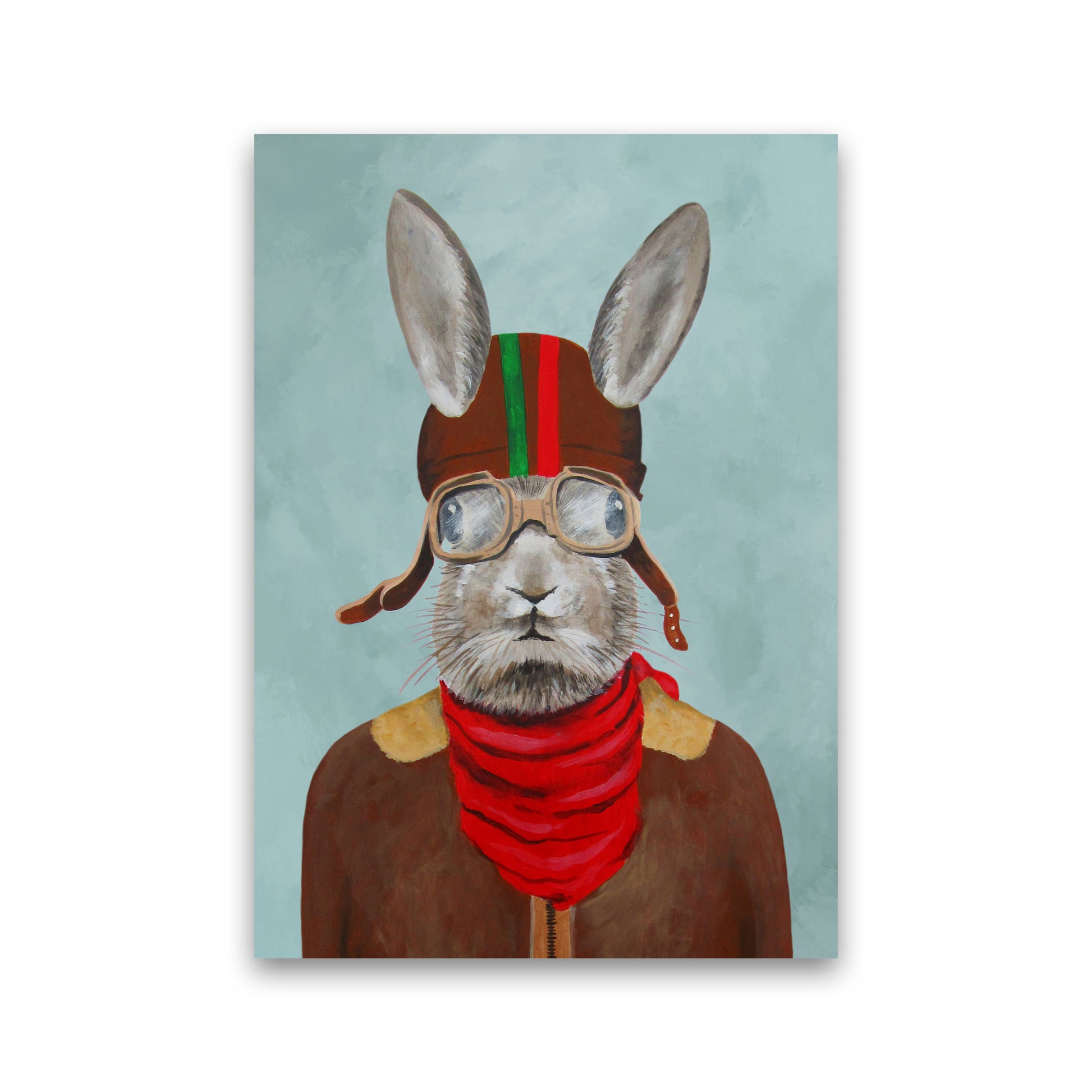 Rabbit With Helmet Art Print by Coco Deparis Print Only