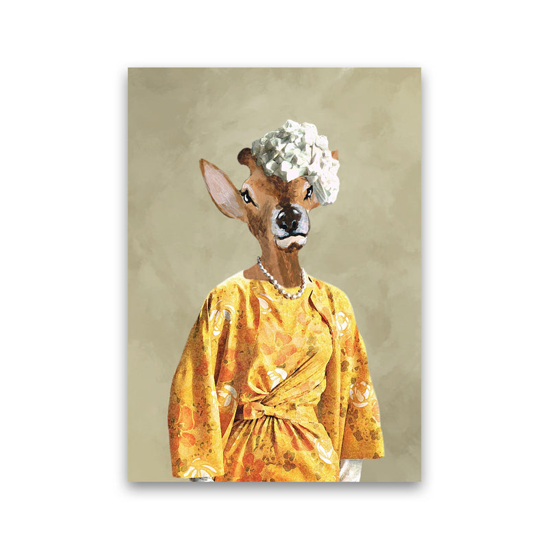 Deer Sixties Woman Art Print by Coco Deparis Print Only