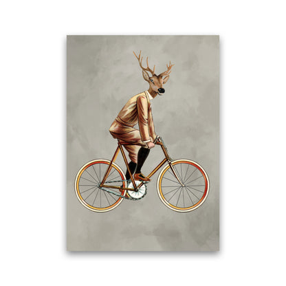 Deer On Bicycle 2 Art Print by Coco Deparis Print Only