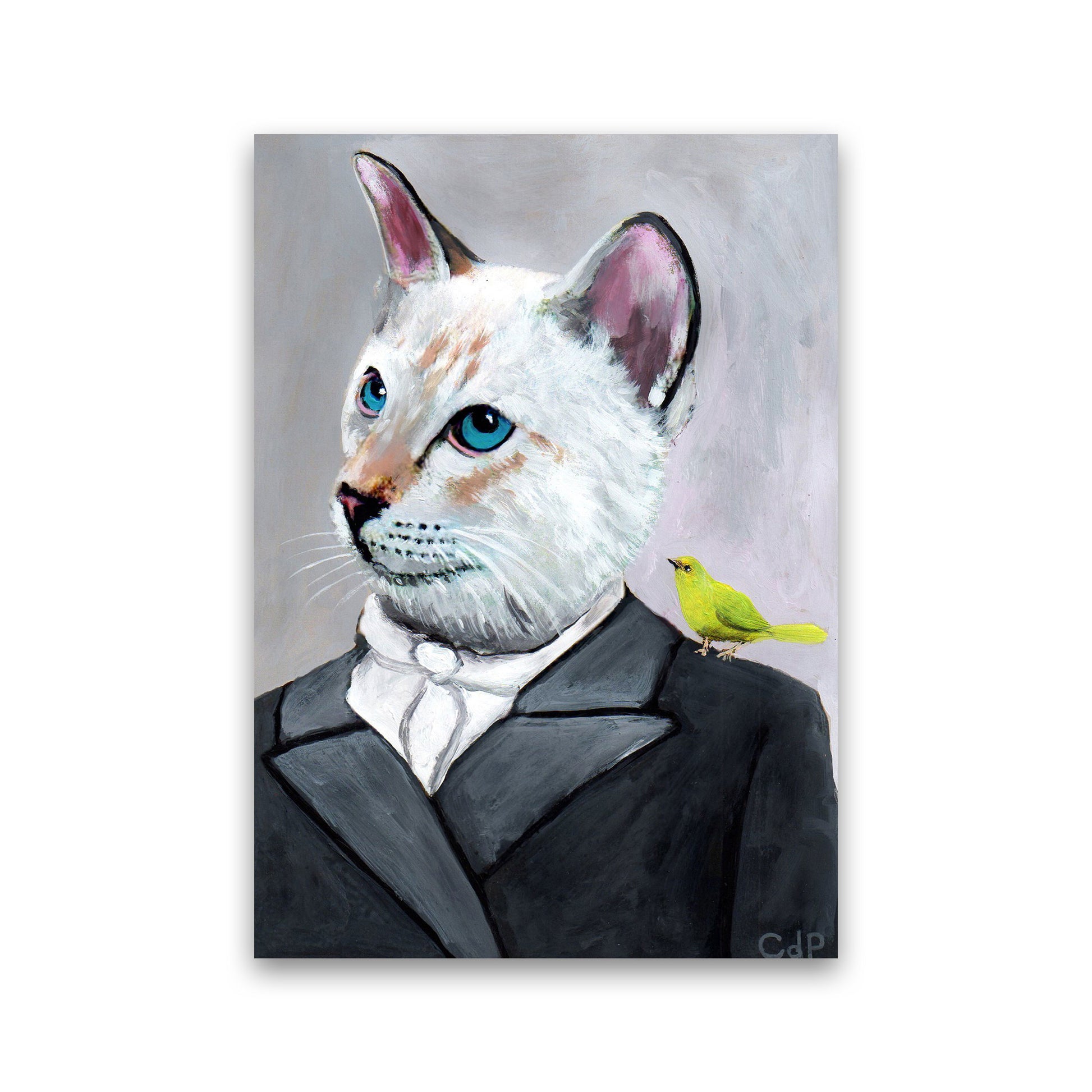 Cat With Bird Art Print by Coco Deparis Print Only