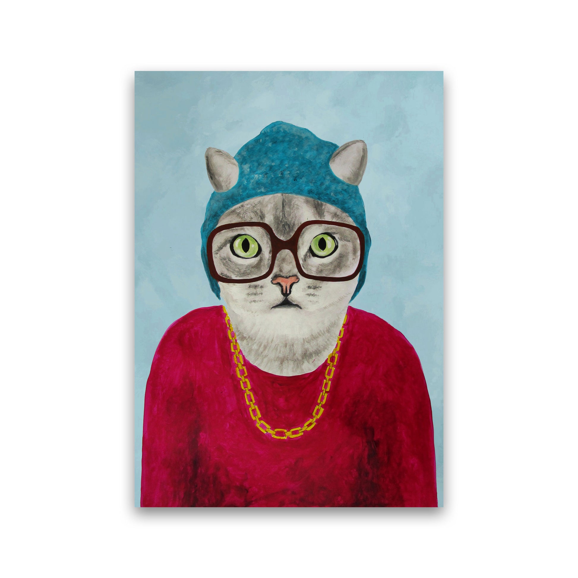 Cat Rapper Art Print by Coco Deparis Print Only