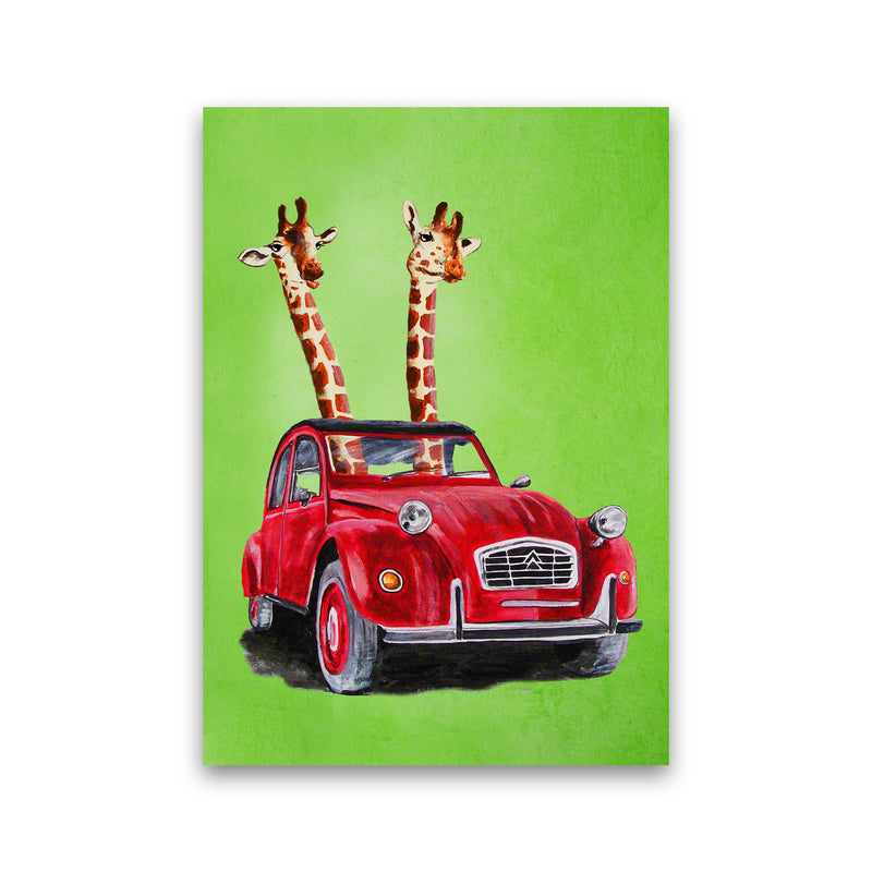 2 Giraffes In Car 2 Art Print by Coco Deparis Print Only