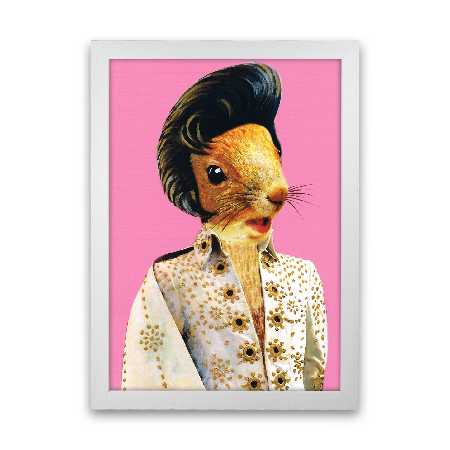 Elvis Presley Art Print by Coco Deparis White Grain