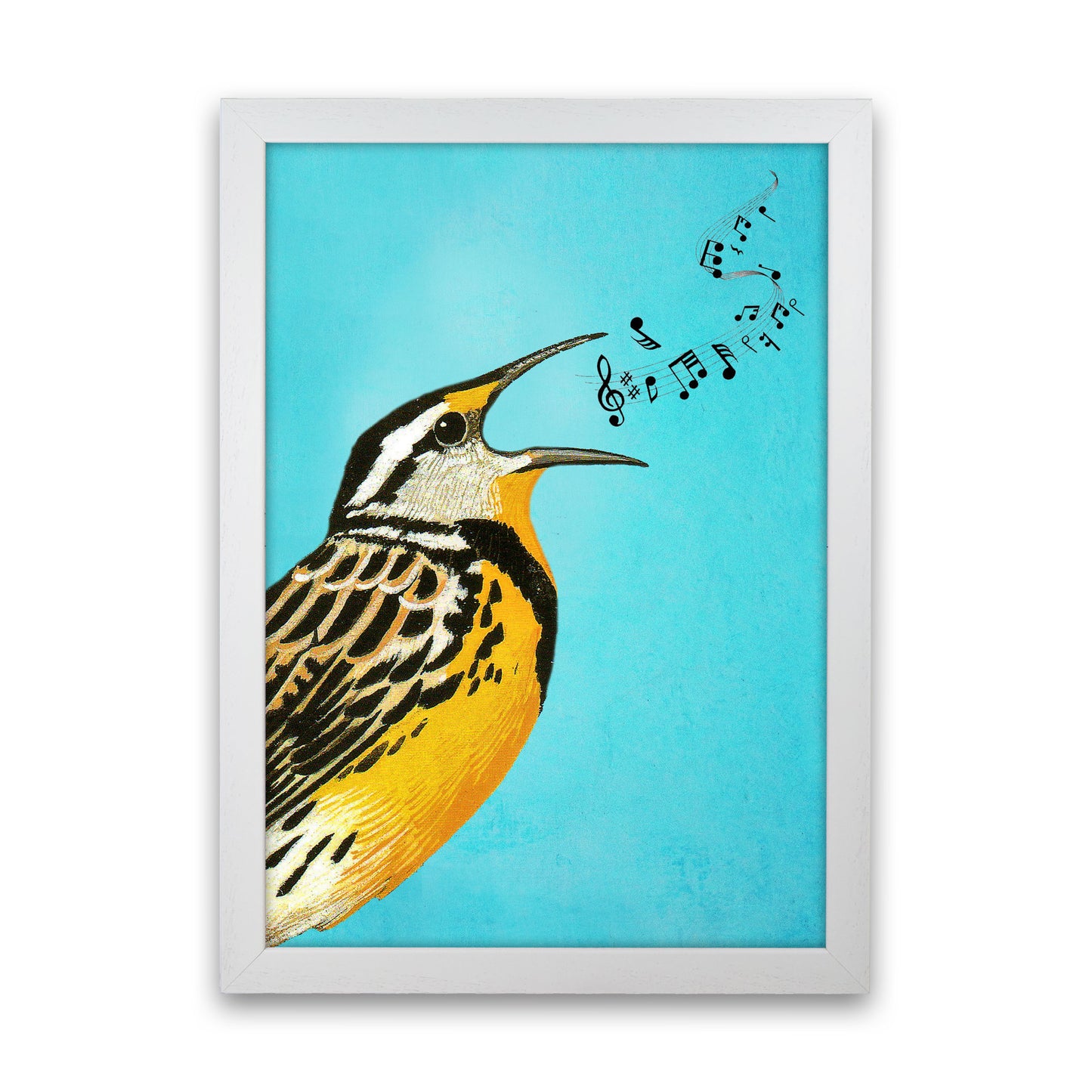 Bird Singing 02 Art Print by Coco Deparis White Grain