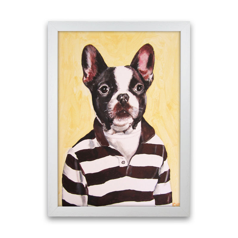 Bulldog 01 Art Print by Coco Deparis White Grain