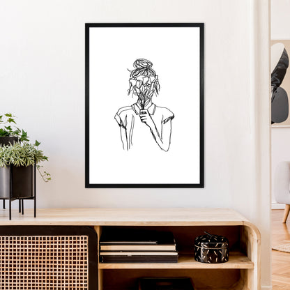 Left Hand Flower Girl Art Print by Carissa Tanton A1 White Frame