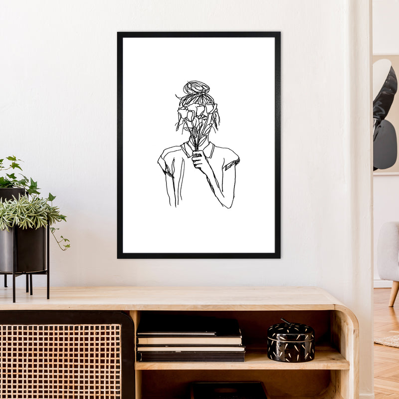 Left Hand Flower Girl Art Print by Carissa Tanton A1 White Frame